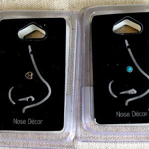 Two Nose Decor nose studs NIB